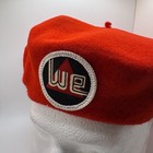 Vtg Westmoreland Coal 100  Wool Red Beret Made In France Work Patch Mining