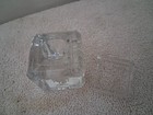 Antique Cut Crystal Ink Well Hinged Brass Lid Victorian Desk Inkwell