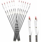 12pcs 30 archery Carbon Arrows Shaft Sp500 W turkey Feather F Recurve Bows Usa