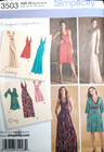 Simplicity Uncut Pattern 3503 Misses Size 6-14 Day Evening Knit Dress 2 Lengths