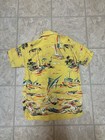 Rare Vintage 1950s Champion Duke Kahanamoku Cisco Yellow Hawaiian Print Shirt