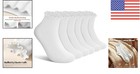 6 Pairs Of Secure Fit Ruffle Ankle Socks For Stylish Women - Frilly Crew Design