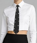 Ties For Women Artificial Pearls Pre Tied Womens Tie For Date Wedding Black