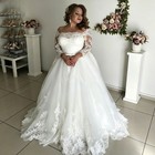 Plus Size Wedding Dresses Off The Shoulder Lace Appliques Dream Bridal Gowns