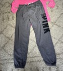 Victoria   s Secret Pink Sweatpants Gray Spell Out Cozy 2014 Jogger Medium Read