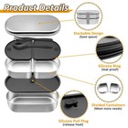 Stainless Steel Bento   Stackable   Leakproof Lunch   3 Compartment Food Stor   