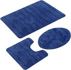 3-piece Bathroom Bath Mat Contour Rug Set With Toilet Lid Cover