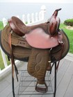 15   Qh Big Horn  102 Brown Leather   Cordura Western Barrel trail Saddle