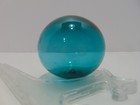 Vintage Japanese Fishing Float Teal Blue Glass 9 1 4 In Circumference