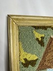 Framed Vintage Hook Rug Stone Wishing Well Cottages Country Farm Scene 2x3 Ft