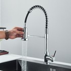 Chrome Spring Kitchen Sink Faucet 360   Swivel Pull Down Sprayer 1 Hole Mixer Tap