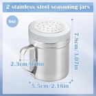 2pcs Metal Salt Pepper Dredge Shakers  Stainless Steel Pepper Shaker Seasoning J