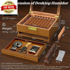 Cigar Box Handcrafted Humidor With Hygrometer And Humidifier Cedar Wooden Humido