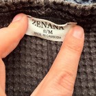 Zenana Women s S m Grey Waffle Knit Long Sleeve Top 100  Cotton Oversize Thermal