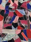 Vintage Wool Crazy Quilt  Hand Embroidered  Approximately 50 X 56     Hand Tied