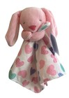 Carters Plush Pink Bunny Hearts Security Blanket Lovey Baby Toy 67235 Nwt