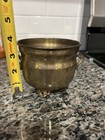 Vtg Brass Cauldron Footed Gothic Romance Planter