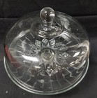 Beautiful Starburst Pattern Clear Glass Pedestal Cake Stand W  Dome Lid