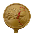 Antique Vintage Celluloid Baby Rattle Toy Clown Circus Dog Double Sided