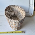 White brown Woven Wicker Oval Storage Basket  1 Compartment  11 X 9 X 8 In