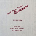 Vintage Grand Central Terminal Menu 50s New York City Train Station Restaurant
