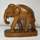 Vintage Hand Carved Wooden Asian Elephant  Beautiful Wood Grain 5 