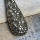 Antique Sterling Vanity Hand Mirror And Brush Nouveau Repousse Flower Initials