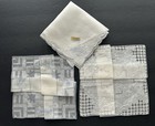 Vintage Lot 3 White Pale Blue Hankies Madeira Style Embroidered Linen Cotton Nos