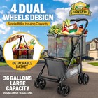 Folding Shopping Cart For Groceries  80lbs Collapsible Stroller Cart
