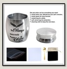 Mini  Silver Pet Memorial Small Urn 1 57 In For Dog cat Ashes Stainless Steel