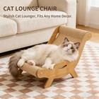 Cat Hammock Beach Chair W scratcher elevated Cozy Cat Lounger Wooden Sisal Chair