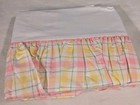 Pottery Barn Kids Bed Skirt Crib Cotton Dust Ruffle Spring Plaid Pink Baby Girl