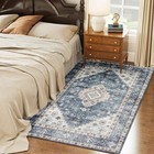 4x6 Area Rug  Vintage Machine Washable Rug For Living Room  Blue