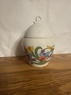 Vintage Tabu Dana Perfumes Jar Dusting Powder Ceramic 1980   s Floral Design Iris