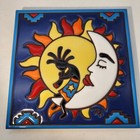 Kokopelli On The Moon Sun 6x6 Handglazed Clay Tile Trivet Mexican Talavera  Usa