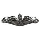 H h Us Navy Submarine Officer Sterling Dolphin Badge Pin Insignia Korean War 