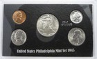 1945 P Philadelphia Mint 5 Coin Set Bu Uncirculated 3 Silver Coins