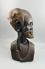 Vintage Carved Wood African Male Tribal Elder Head Bust Sculpture 10 5  Heavy