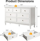 Royalcraft 53  Wide 7 Drawer Dresser  White Dresser For Bedroom  Modern White Ch