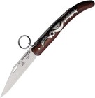 Okapi Folding Knife 4 5  Tumbled 1075hc Steel Clip Point Blade Brown Wood Handle