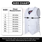 Mens Genuine Leather 7 Pockets Motorcycle Biker Club Vest  White Soa 3540white