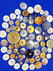 Lot Of Large Victorian Metal Story Buttons Late 1800s Large Carved Mop Nice 