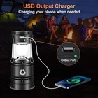 Usb Solar Portable Rechargeable Led Camping Lantern Flashlight Lamp Power Bank