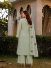 Kurta Sets For Women Viscose Blend Embroidered Kurta Palazzo Dupatta Set
