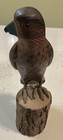 Vintage Hand Carved And Painted Wooden Bird Figurine Detailed Feathering
