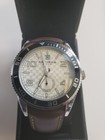 Men s Akribos Xxiv Ak859ssbr Silver-tone Rotating Bezel Brown Leather Watch