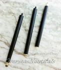 Vintage Designer Brass Silver Head Handle Black Wooden Walking Stick