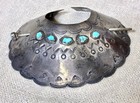 Vintage Navajo Sterling Turquoise Hair Bun Barrette Native American Large Silver