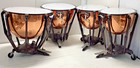 Set Of 4 Ludwig Copper Timpani Drums With Gauges 32 29 26 23