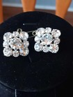 Vintage Square Rhinestones Set Of Two Buttons